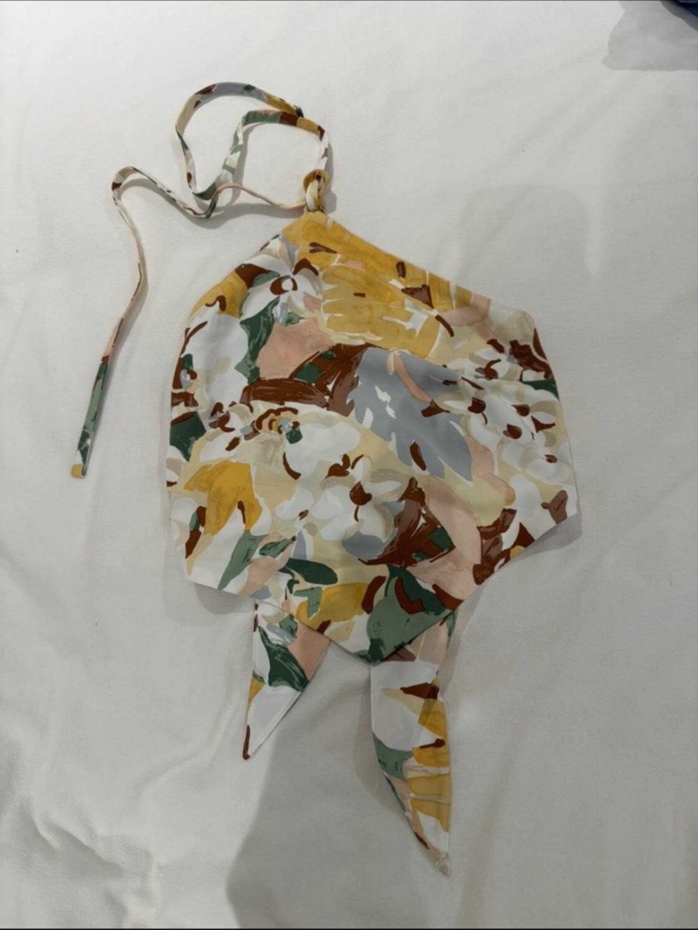Abercrombie Printed Silk Scarf Top in Floral Print